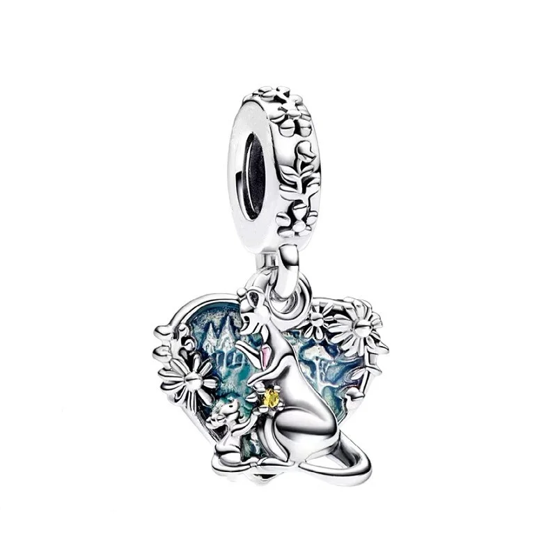 925 Sterling Silver Charme Pingente para Mulheres, Pato Donald, Disney Castle, Mickey, Pumpkin Cart Bead, se Fits Original Pulseira Pandora