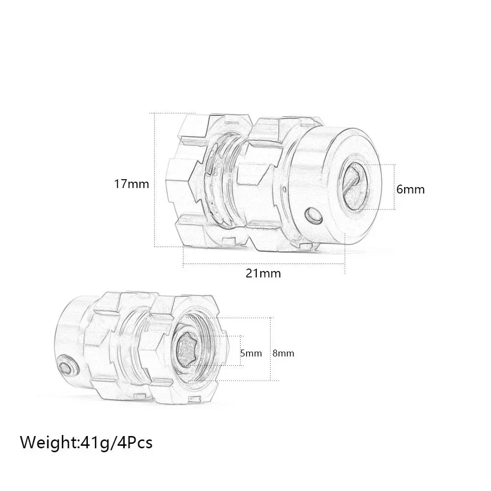 1/10 4Pcs Alloy 5353X  Splined 17mm Hex Nuts Widen Wheel Hubs With Threadlock For RC Car Traxxas Summit REVO 3.3 T-Maxx Slayer