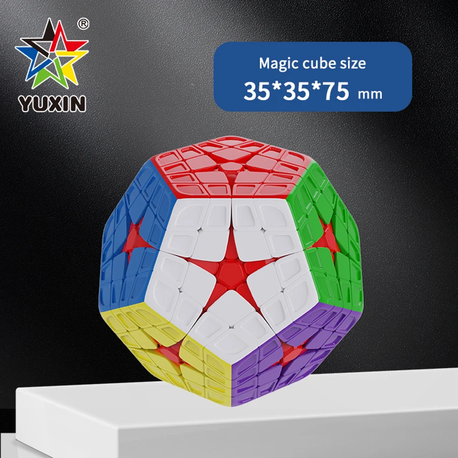 YuXin Magic Cube2 Kilominx 4x4 Megamin HuangLong dodecaedro 12 superficie negro rosa versión sin pegatinas profesional Cubo mágico