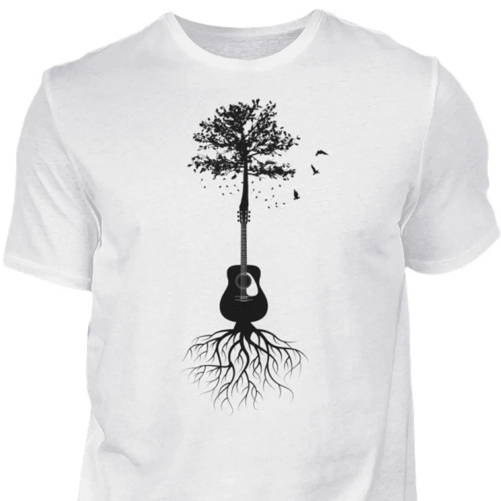 Guitar Tree T Shirt Player Guitarist Idea Music Teacher Cotton Black vintage Washed Casual Unisex Stretched Comfortable Stylish
