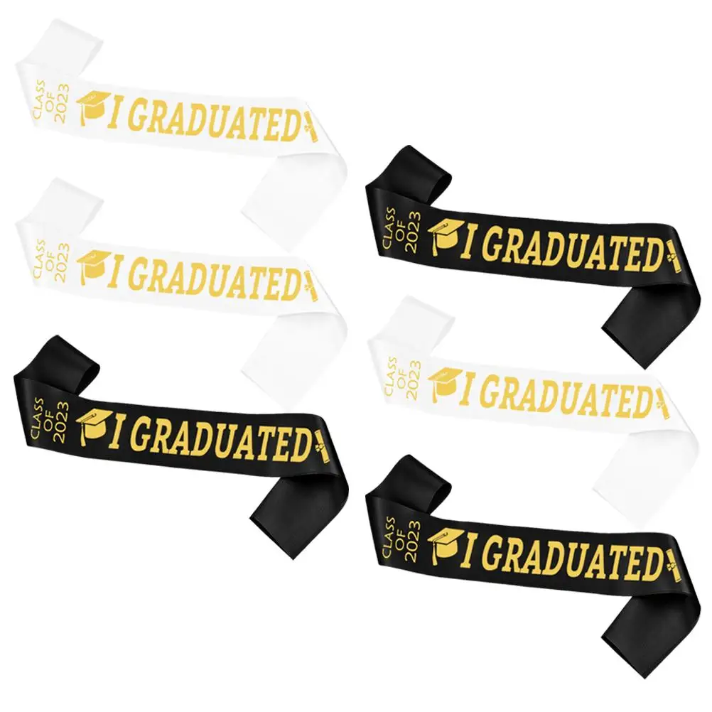 

6 Pcs Graduation Shoulder Straps Sash Cloth 2023 Party Supplies Glass Man Women Unisex Glamorous Attractive