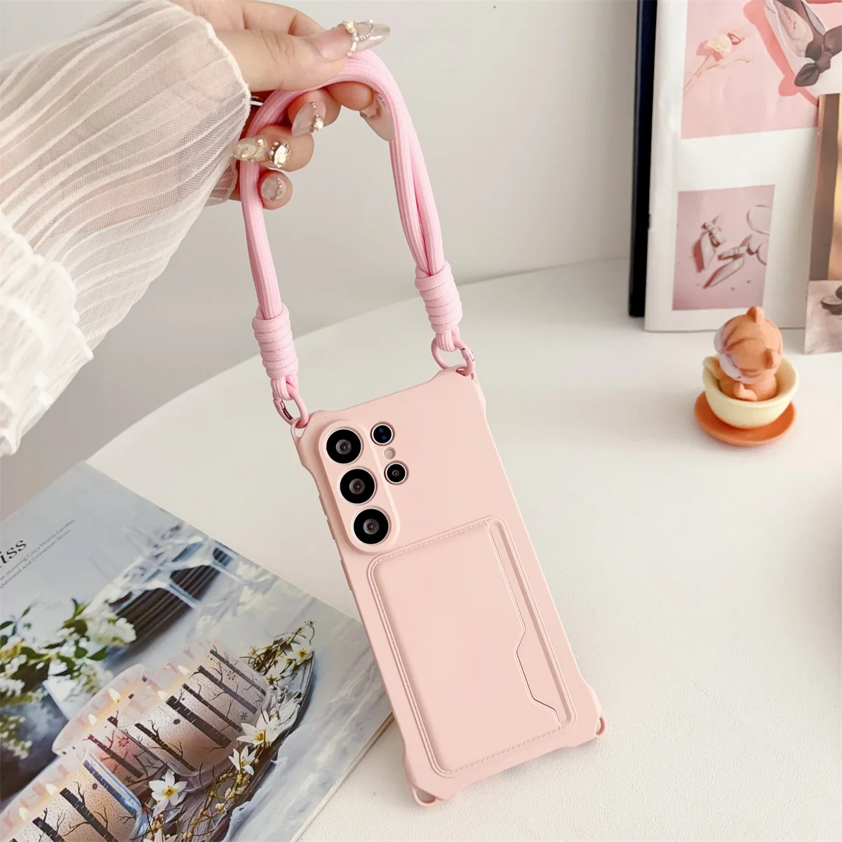 Handgelenkband Brieftasche Kartenhalter Handyhülle für Samsung Galaxy S26 S25 S24 Ultra S23 FE S22 Plus A17 A56 Silikon Schutzhülle – Detail 23