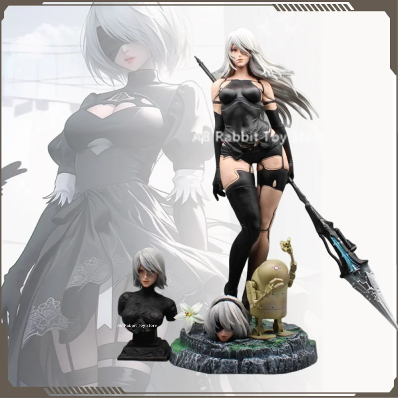 50cm Play Arts Kai NieR:Automata 2 Type B 2B Action Figure Deluxe Edition Movable PVC Figurine Model Toy Joint Movable Doll Gift