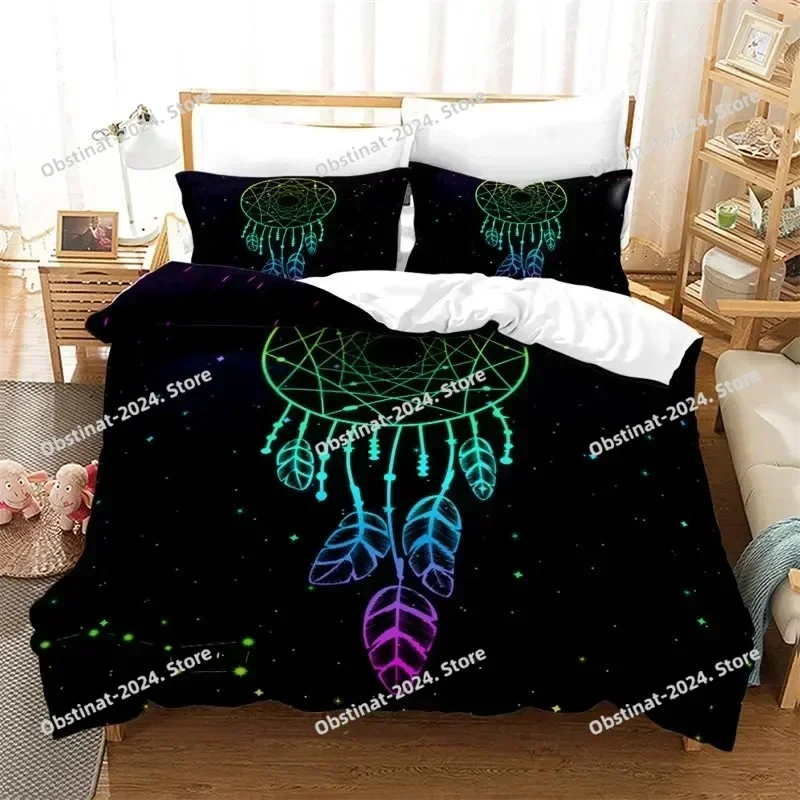 2025 Top Dreamcatcher Bohemia Mandala Feathers Bedding Set Boys Girls Twin Queen Size Duvet Cover Pillowcase Bed For Kids Adult