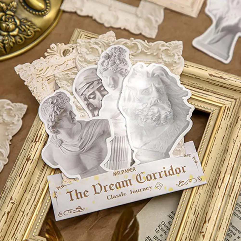 กระดาษพิมพ์ลายรูปปั้นชวนฝันแนววินเทจชุดงานฝีมือกระดาษพฤกษศาสตร์ย้อนยุคกระดาษวินเทจ