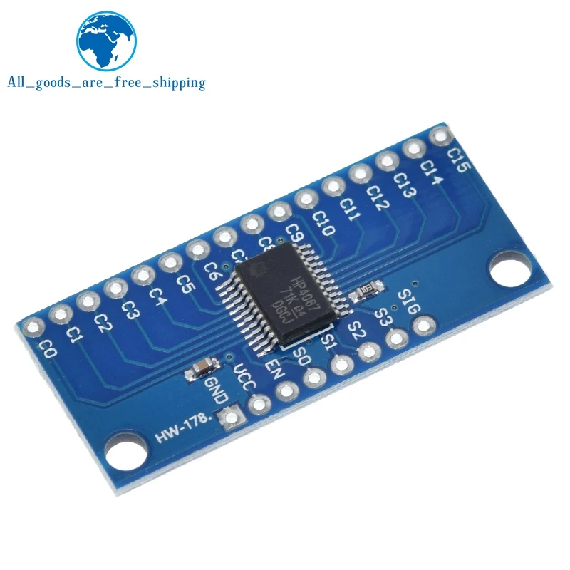 TZT CD74HC4067 16-Channel Analog Digital Multiplexer Breakout Board Module For Arduino