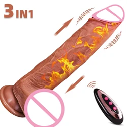 Realistic Thrusting Dildo Vibrator Silicone Anal Penis G Spot Stimulation Remote Control Telescopic Penis Adult Sex Toy Dick 18+