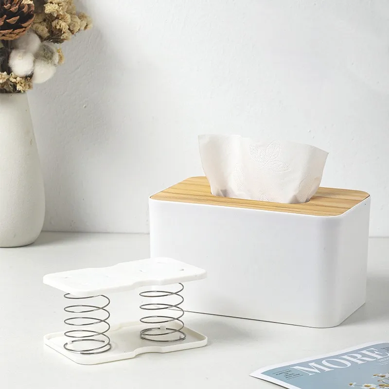 Creative Spring Holder Tissue Box Automatic Lift Loaded Bracket Tissue Box Spring Lifting Support for Home Storage Supplies