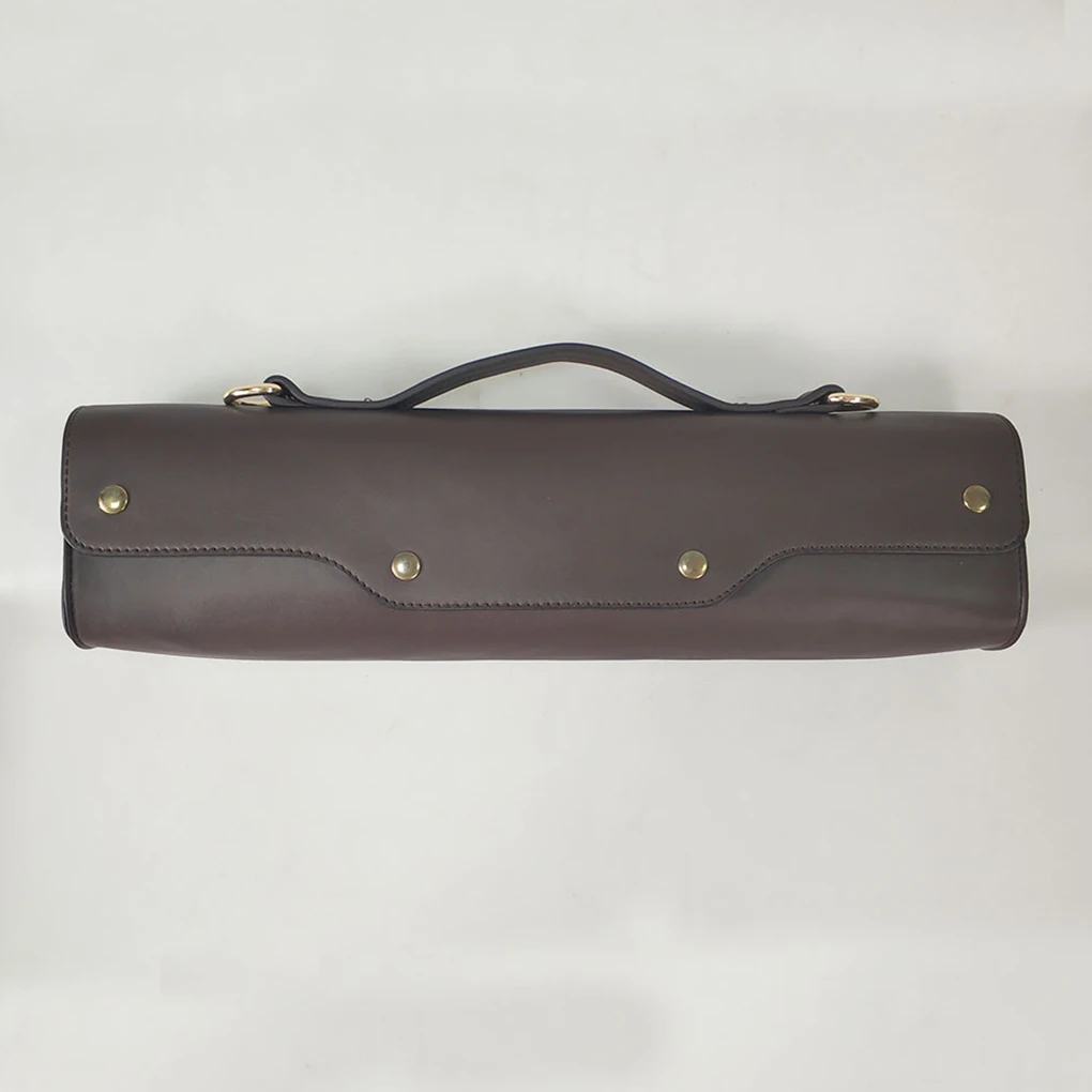 Flute Case borsa portaoggetti borsa musicale in pelle sintetica leggera tracolla da concerto accessori tascabili esterni