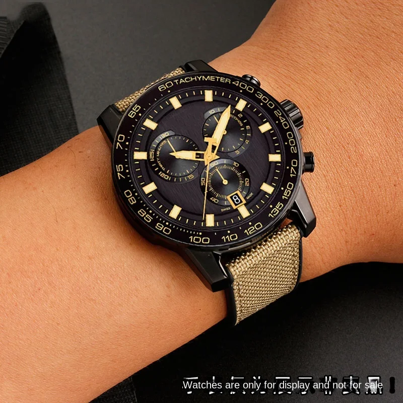 芸術家のためのユニバーサルウォッチバンド,黒,ナイロン,シリコン,寸法22mm,t125.617