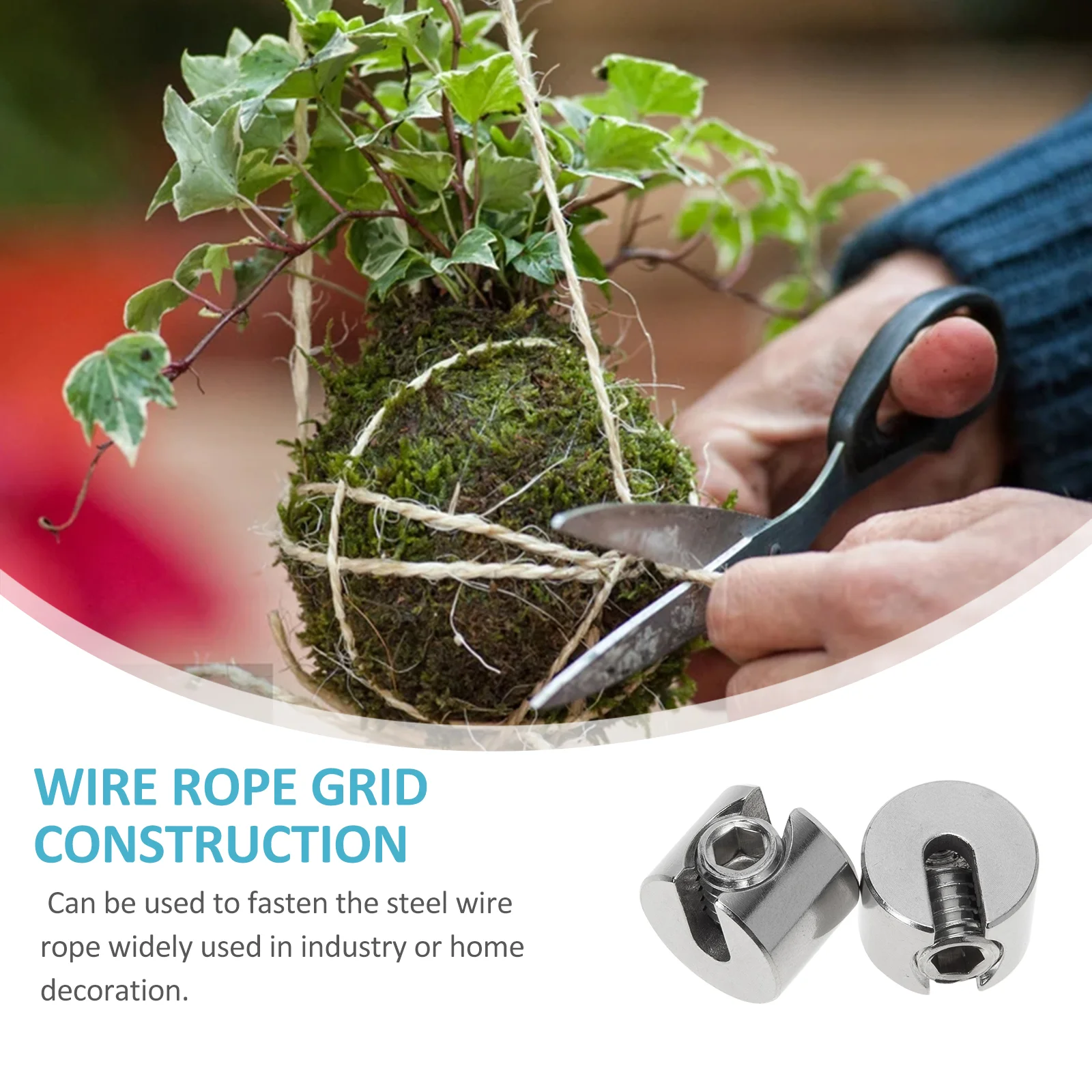 2 Pcs Wire Rope Clamp Steel Supports Fasteners for Brackets Cable Clip 316 Stainless Hangers