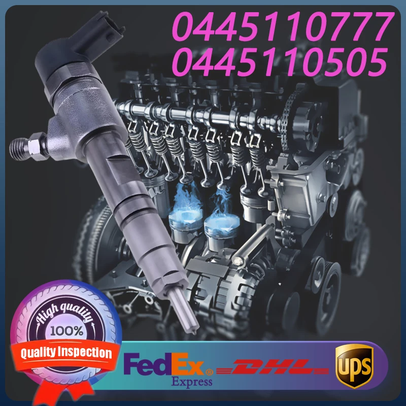 

0445110777 0445110505 1J801-53052 1J801-53051 Common Rail Diesel Fuel Injector For Kubota V2403 Engine