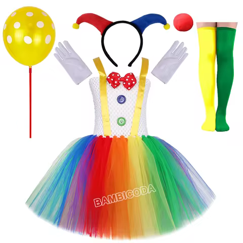 Funny Girls Circus Clown Costume Carnival Party Dresses Naughty Joker Cosplay Fancy Carnival Christmas Halloween Clothes