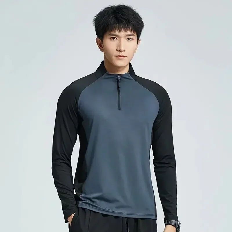 Camiseta deportiva de manga larga para hombre, ropa deportiva para correr, gimnasio, Fitness, Golf, Rashguard, camisa de compresión de secado