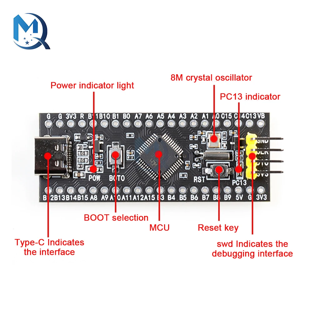 STM32F103C8T6 ARM STM32 Minimum System Development Board Module STM32F103C8T6 Core Learning Board for Ar-duino