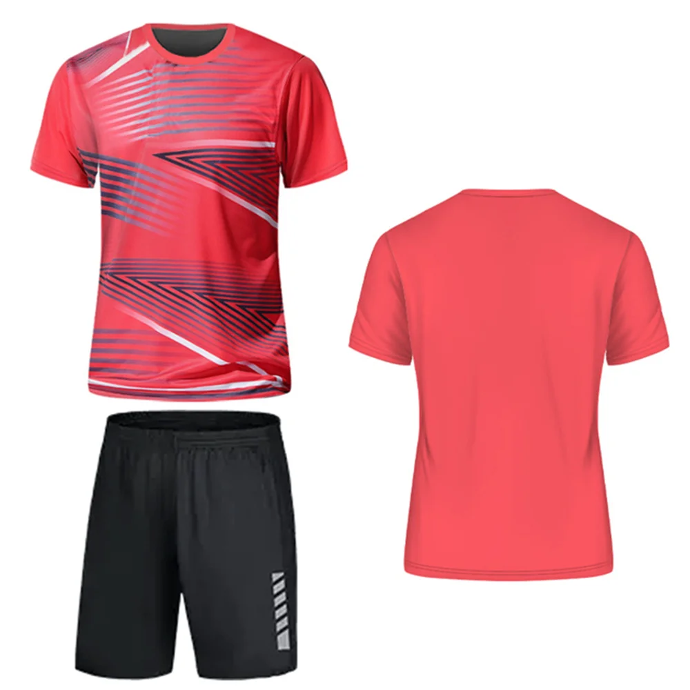 2024 neue Sommer Herren Sweatshirt und Shorts Set Sport T-Shirt für Badminton Laufhemd und Hosen Sport kleidung für Tennis