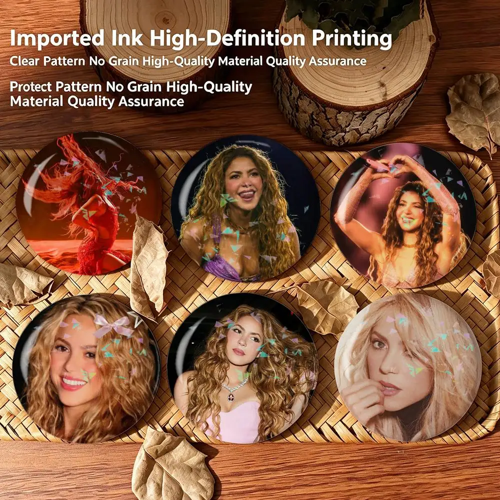 Dai Dai S-Shakira  Custom Tinplate Round Button Badges Pins Brooches for Clothes Backpack