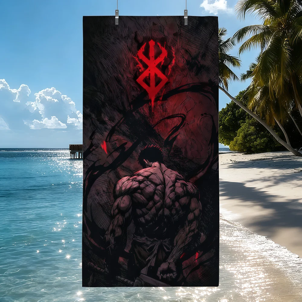 Anime B-Berserk Towel Sports Quick Dry Travel Camping Sandproof Soft Light Large Beach Towel
