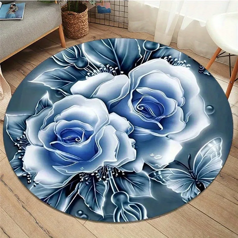 Tapis rond réaliste de la carte du monde, imprimé 3D océan et continents, pour les amateurs de géographie, décoration intérieure