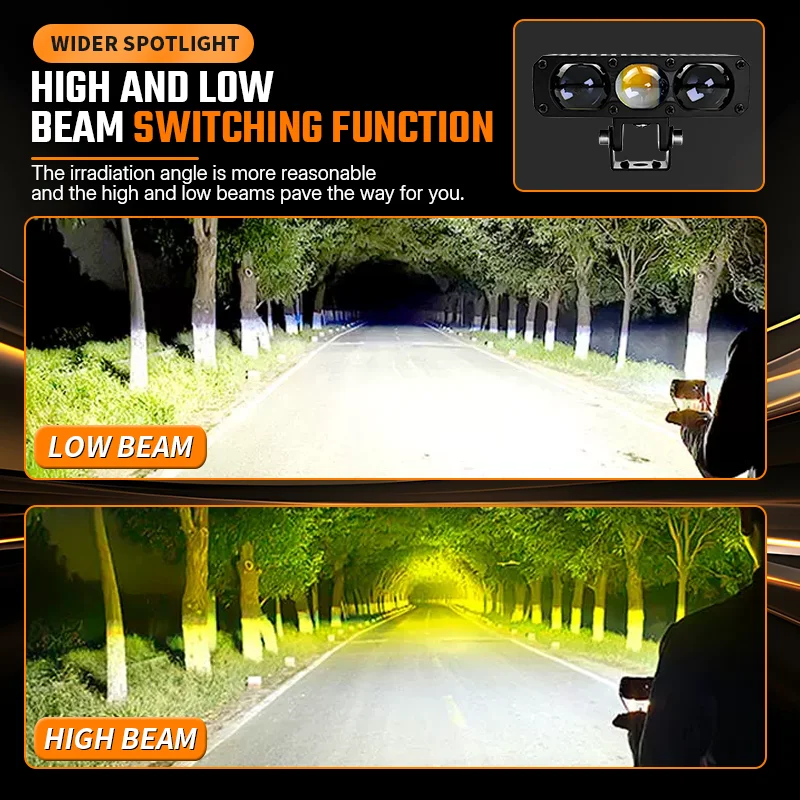 Picture 3: 12V-60V Car Trucks ATV SUV UTV Motorcycle LED Headlight High Brightness Headlight External LED Auxiliary Spotlight Grille Light