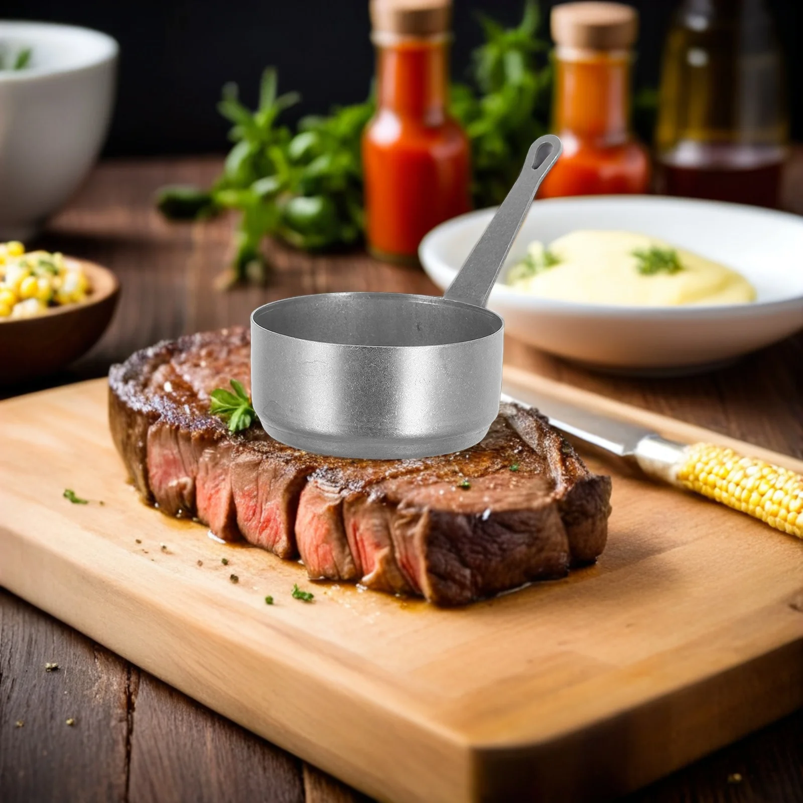 Taza clásica retro para salsa de carne, diseño vintage, perfecta para barbacoa, mesa de comedor, mejora el sabor y la experiencia de comida