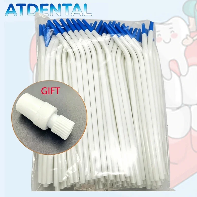 20/100Pcs Dental Suction Tips Disposable Saliva Ejector Long Slim Surgical Suction Tube for Clinic Lab Oral Surgery Tools