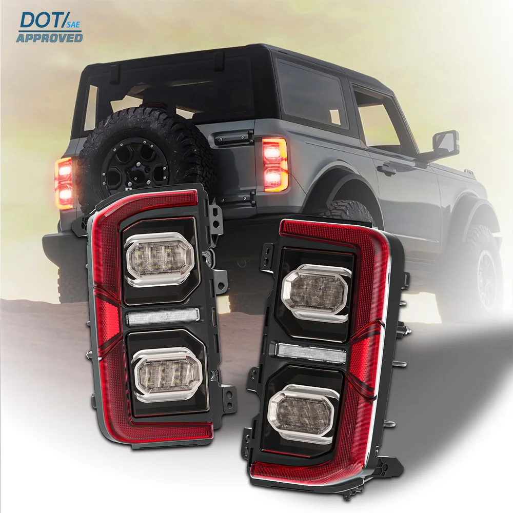 DOT LED Tail Lamp For Ford Bronco 2021 2022 2023 2024 2025 2026 Rear Lights Assemblies Replace M2DZ-13404-A,M2DZ-13405-A