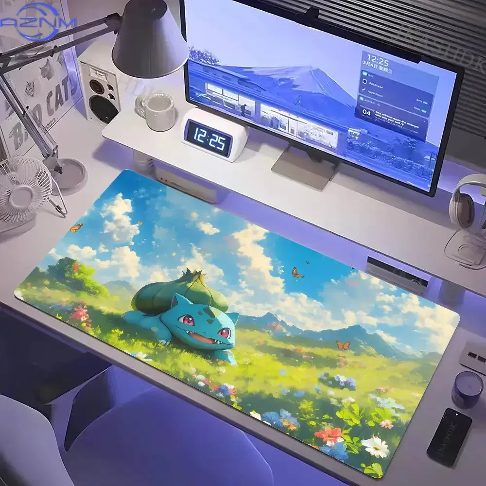 Pokemon Lapras Gaming Mouse Pad Large Desk Mat  Stitched Edge Non Slip Rubber Base Keyboard Pad Office Laptop Table Decor