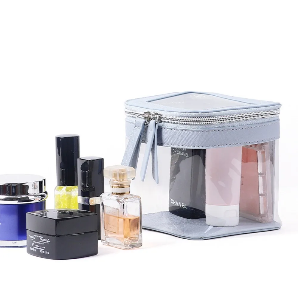 Cute Clear PVC Cosmetic Bags Women Fashion Transparent Makeup Bag Female Waterproof Portable Large Capacity Toilet Storage Bag