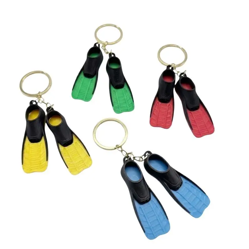 1 Stück 3D-gedruckter Mini-Tauchflossen-Schlüsselanhänger, Taucher-Schlüsselring, Tauchergeschenk, origineller Sommer-Strand-Schwimm-Anhänger für Taschen – Detail 11