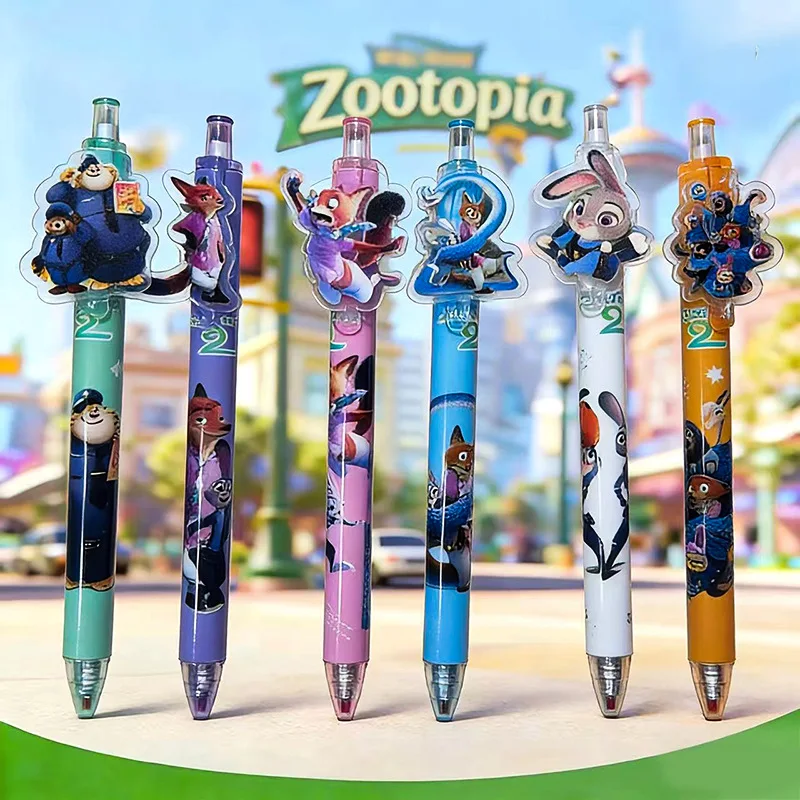 Zootopia 2 Kugelschreiber Film-Figur Nick Fuchs Niedliche Hasen-Judy Kreative Patch-Kugelschreiber Hochwertige Studenten-Klick-Kugelschreiber
