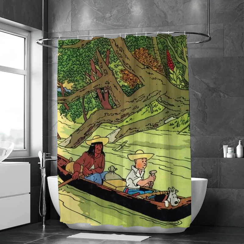 Tintin Shower Things for the Bathroom Curtain for Quarto Folding Partition Curtains Accessories Bath Bedrooms Houses Rooms Home