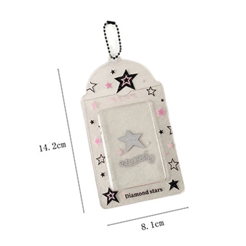 Kawaii 3 Inch Kpop Idol Photocard Holder Display PVC Clear Photo Card Protective Cover Bag Pendant School Stationery