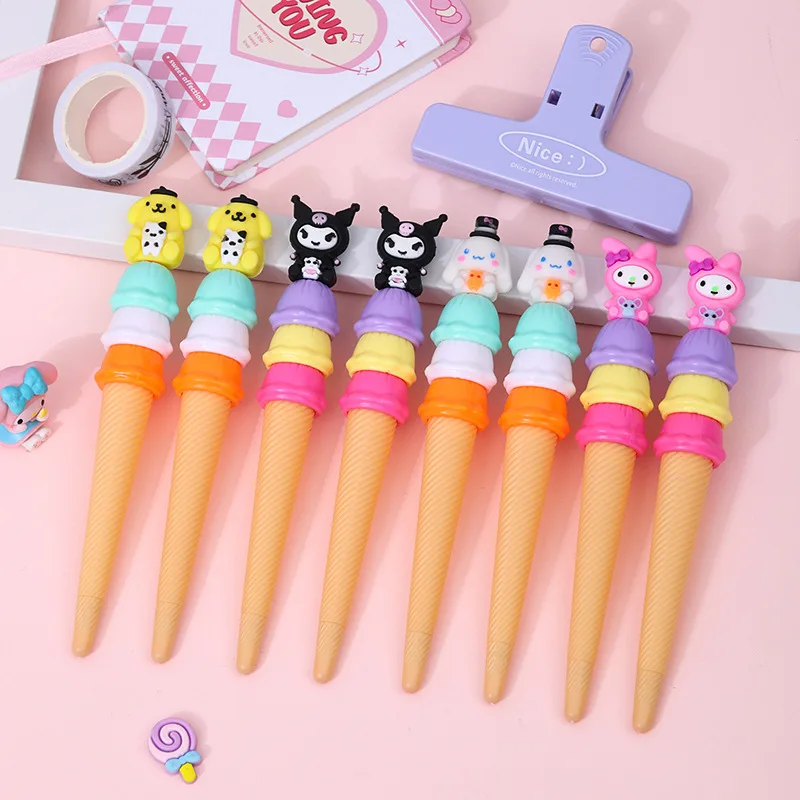 36pcs Sanrio Gel Pens Kawaii Ice Cream Series Neutral Pen Cartoon Student Stationery Kids Gift