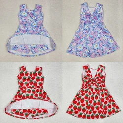 wholesale kids hot sale western boutique children clothing Sibling Baby Girls Flowers Sleeveless Athletic Dresses