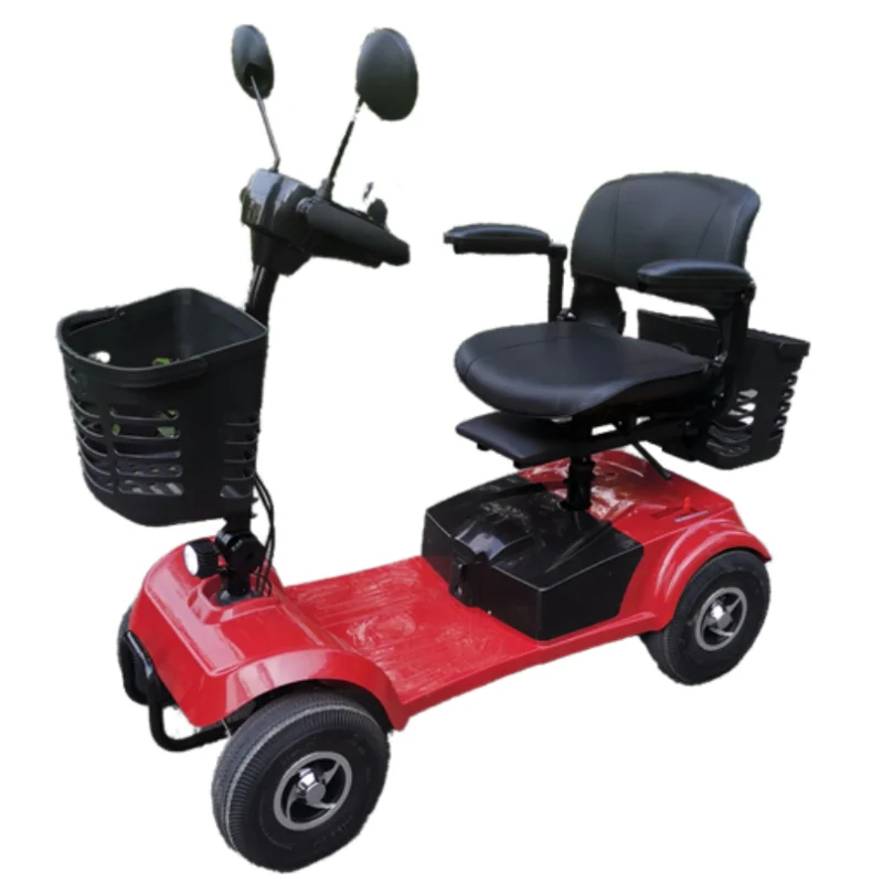 

Folding Family Mobility Scooter 4 Wheels For Elders Disabled 2 Seat 365 Rotating Battery Removable Parent Child Electric Scooter