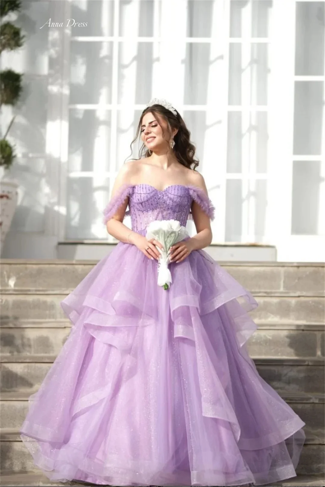 Anna Party Dresses Woman Shiny Embroidery Luxury Evening Dresses 2024 Women Custom Made Layered Formal Dress Line A Ball Gowns image 5