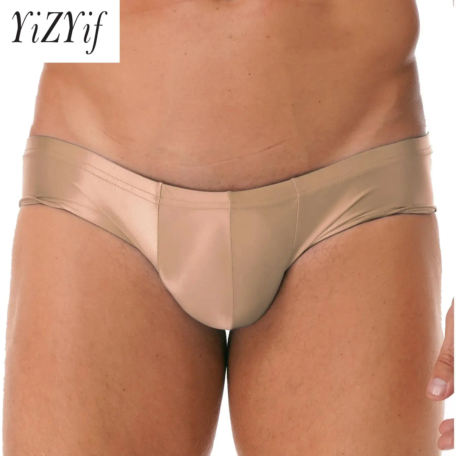 

Men Sexy Underwear Trunks Solid Color Low Rise Briefs Elastic Waistband Underpants