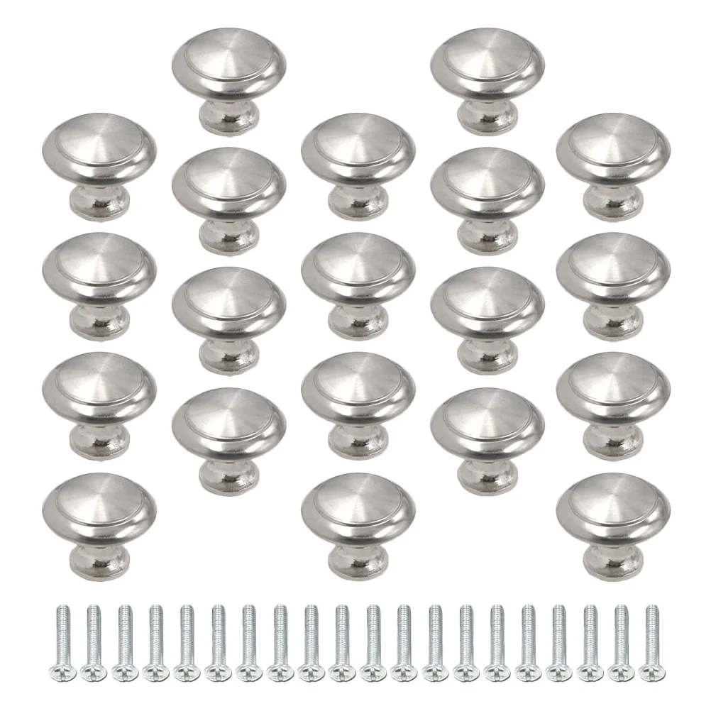

20pcs Round Drawer Knobs Stainless Steel Cabinet Handles For Kitchen Cupboard Wardrobe Closet Dresser Pulls Smooth Easy Install