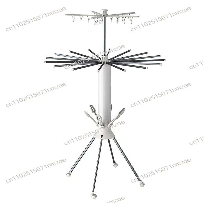 Hanging Drying Rack Movable Invisible Aluminum Alloy Hanger Folding Drying Rack Balcony Home Floor Free Installation Octopus