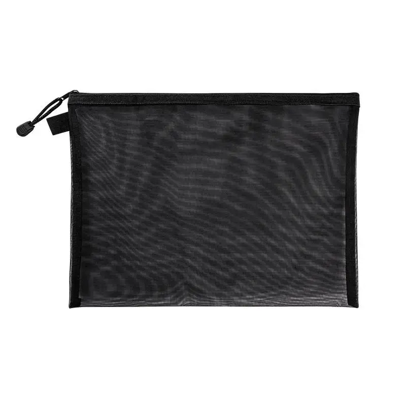 A4 A5 Transparent File Folders Nylon Mesh Storage Bag Convenient Zipper Student Test Stationery Organizer School Supplies