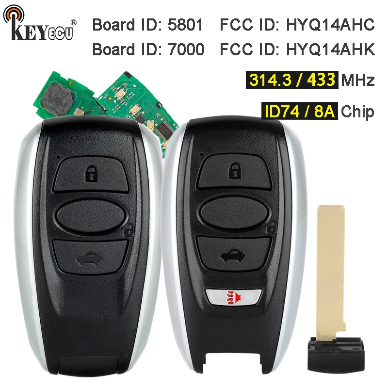 

KEYECU 314,3 МГц 433,92 МГц ID74/8A HYQ14AHK HYQ14AHC Умный дистанционный брелок для Subaru Crosstrek Forester Impreza Legacy Outback