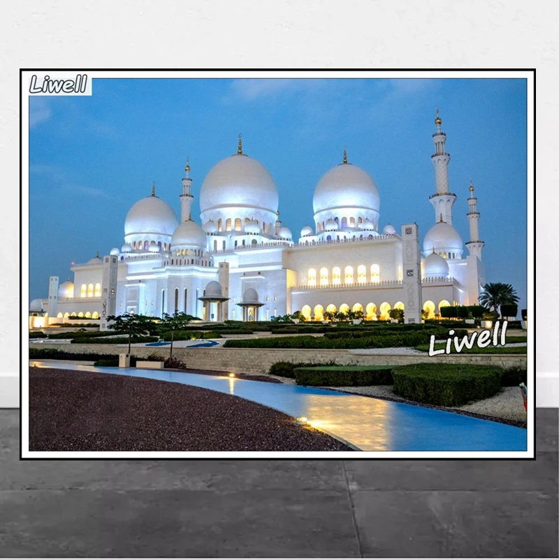 Masjid Sheikh Zayed Grand Mosque Diamond Painting Mosaic Art Religion Abu Dhabi Landscape Cross Stitch Handcraft Home Decor