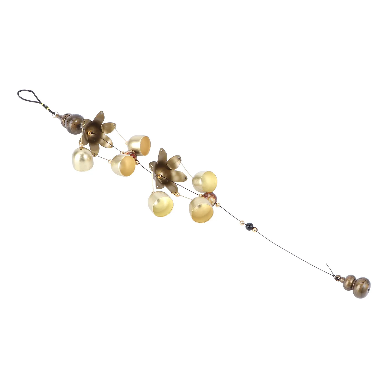 Metal Wind Chime 2 Layers 6 Bells Alloy Feng Shui Home Decor Outdoor Garden Patio Vintage Style Hanging Wind Bell