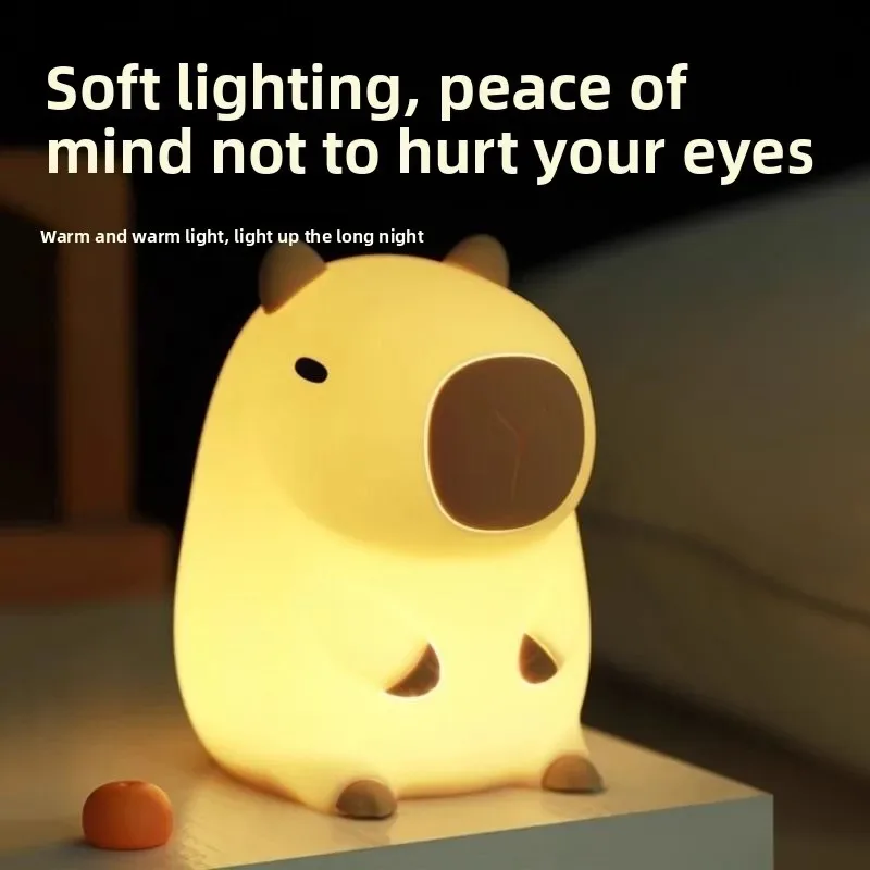 جديد وصول كابيبارا ضوء الليل سيليكون زخرفة الزخرفية الإبداعية هدية المحيطة مصباح للمنزل ديكور غرفة نوم مكتب الغلاف الجوي