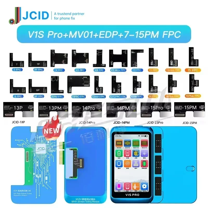 JCID V1S PRO Programmer with BGA315 BGA110 BGA70 BGA60 Socket for iPhone 6-15 Nand Flash Read Write &Format/Screen True Tone Fix