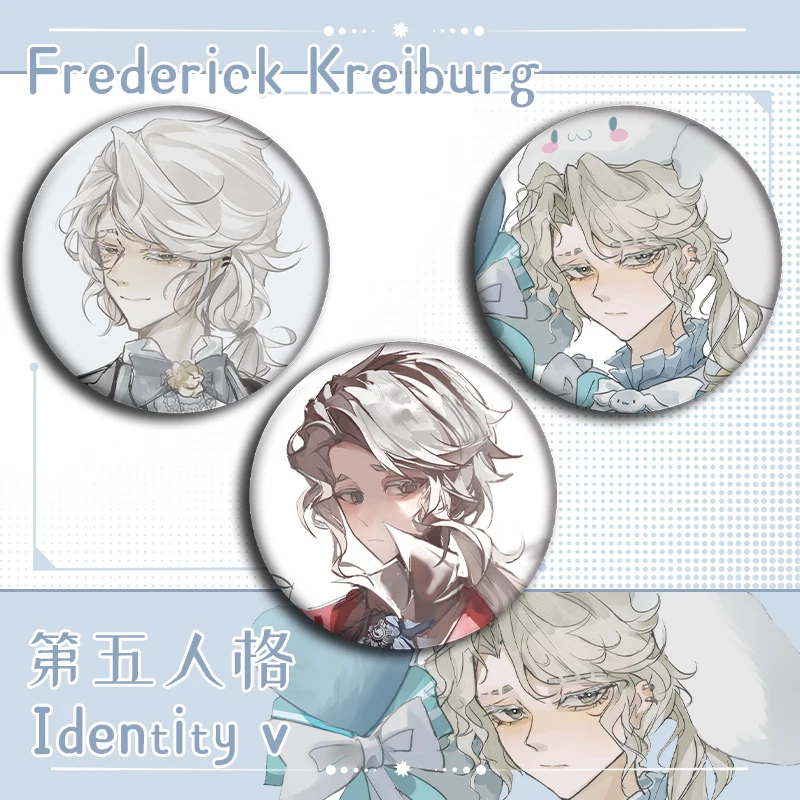 

Anime Identity Ⅴ Composer Frederick Kreiburg Cosplay Tinplate Tastefully Badge Brooch Xmas Birthday Gift Backpack Decoration