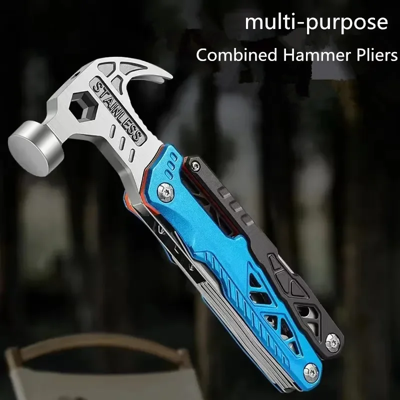 

Multifunctional Hammer Pliers, Folding Knife, All-in-one Combination Tool, Portable, Self-Defense, Emergency, Outdoor