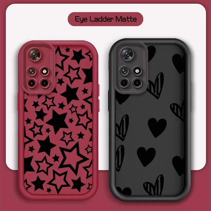 

Art Love Five-Pointed Star Phone Case For Xiaomi Mi Poco X3 X4 X5 X6 M4 M5 M5s M6 F4 F5 F6 Pro GT Plus 5G Eye Ladder Cover