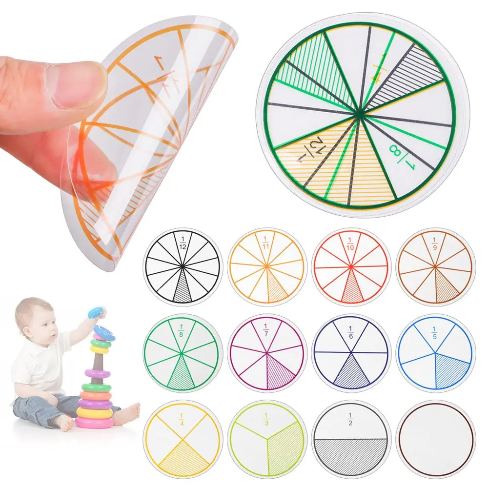 Montessori Teaching Resources Educational Math Toy Score Question Demonstrator Fractions Instrument Fractions Circles Toy